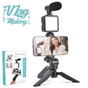 Ay-49 Tripod Kit For Vlogging - Video Making Tool with Light