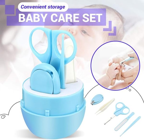 Baby Grooming Kit | Safe Baby Manicure & Nail Care Set with Plastic Case | Scissors, Clippers, File & Tweezers